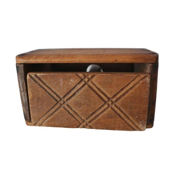 Antique Wood Butter Press Mold Farmhouse Kitchen Rustic Primitive Kitchen Decor - Picture 4 of 8